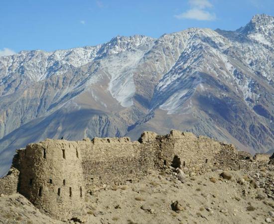 The ruins of Yamchun Fortress near Pamir, on the border of Afghanistan, where one can still see remains of the ancient classical culture of Bactria. 	Source: Jonny / Adobe Stock