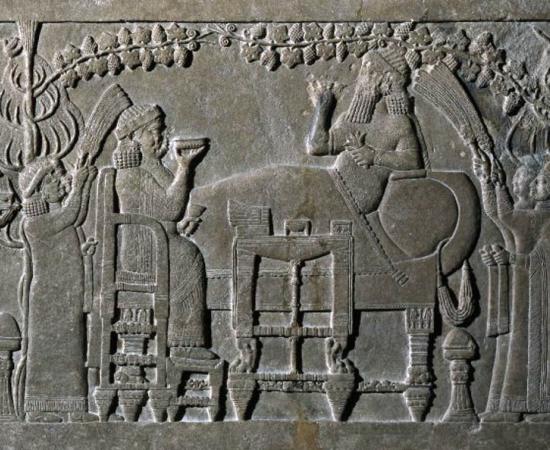 ‘The Banquet Scene’ relief panel, 645BC-635BC.