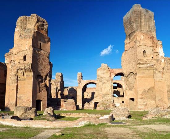 The ruins of the Baths of Caracalla in Rome, Italy
