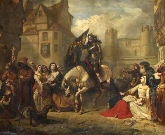 This painting depicts news of the Battle of Flodden when it reached Edinburgh. 