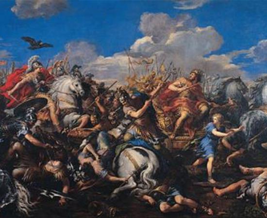 'Battle of Alexander versus Darius’ (1644-1650) by Pietro da Cortona. Darius III was Alexander the Great’s adversary at the Battle of Gaugamela. Source: Public Domain