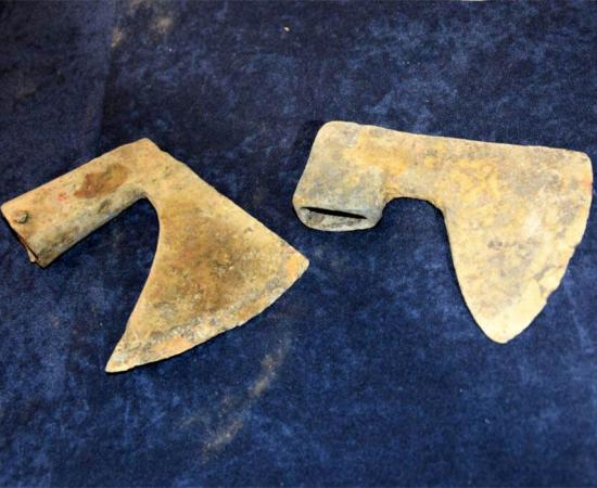 Battle axes from the Battle of Grunwald have been discovered during a sweep by volunteer metal detectorists in Poland. Source: Zwiadowca Historii