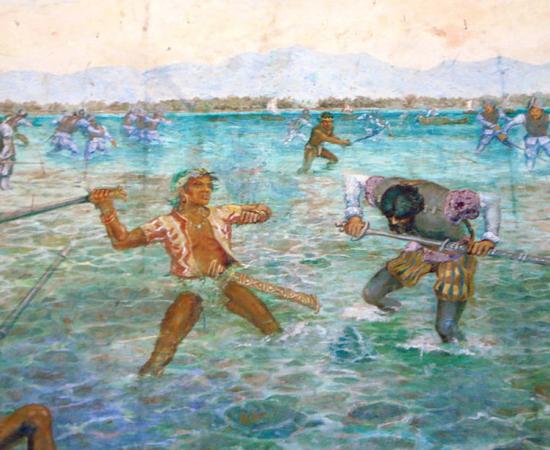 A depiction of the Battle of Mactan