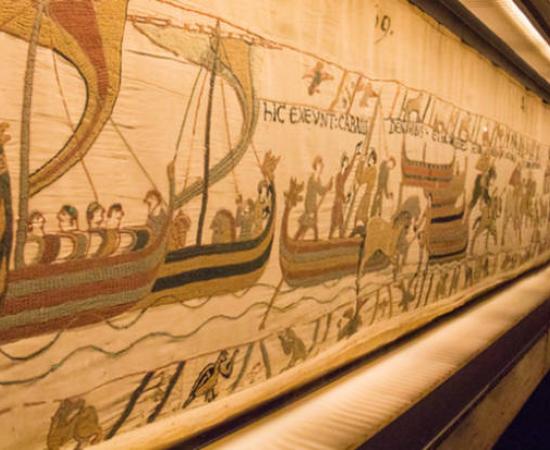 The Bayeux Tapestry, in Bayeux, Normandy. 