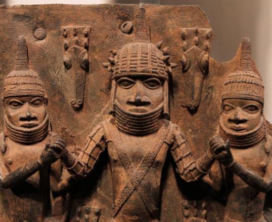 Cast brass plaque from Benin City, Nigeria.