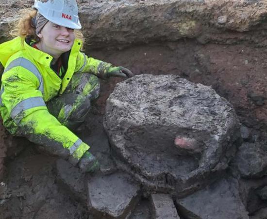The compacted human excrement found inside a medieval barrel toilet at the Old Berwick Hospital site in Northumberland, England.   Source: Northumbria Healthcare NHS Foundation Trust