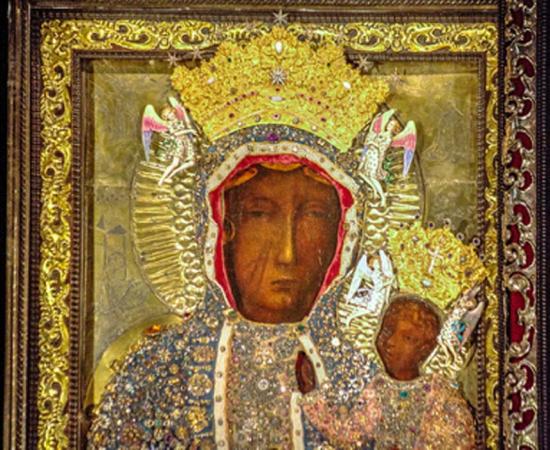 Black Madonna of Częstochowa with crown.