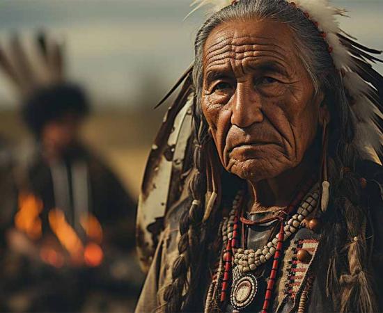 Representational image of a chief of the Blackfoot people, produced with AI.  Source: cristian / Adobe Stock