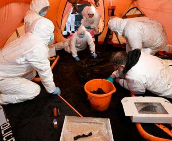 Experts conducted testing on an Irish bog body found in Bellaghy, dating back over 2,000 years. Source: PSNI