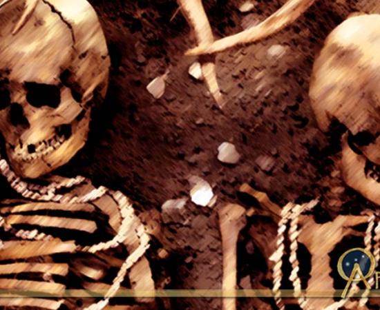 Reconstitution of a prehistoric burial. Representative image.