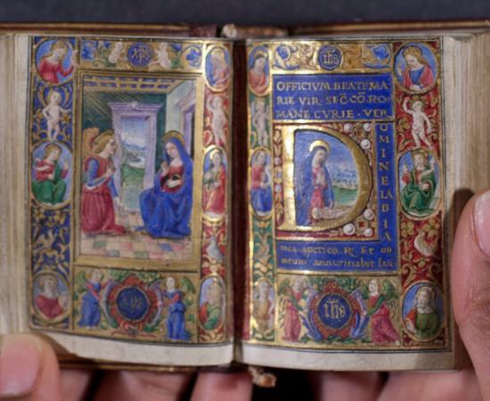 Manuscript of the ‘Book of Hours’ produced in Florence in the late 15th century. It is on uterine vellum. Credit: Rauner Special Collections Library.