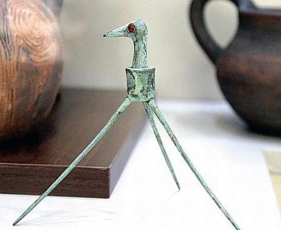 Ancient bronze stork discovered in the Rhodope Mountains in Southern Bulgaria. 