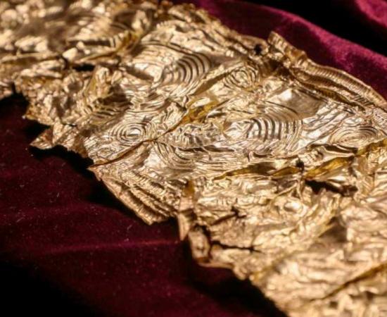 Top Image: The Bronze Age gold artifact found in a beet field in the Czech Republic. Source: Muzeum Bruntál