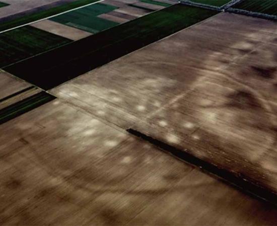 One of the circular earthworks and deep ditches like this one in northern Serbia, which covers at least 40 hectares.      Source: BARRY MOLLOY AND DARJA GROSMAN/ PLoS ONE