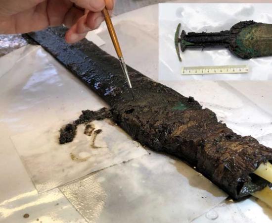 Ornate Prehistoric Bronze Sword Excavated In Denmark