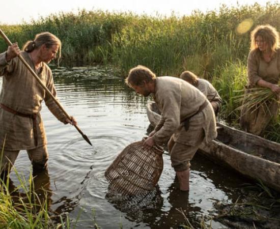 Scene representative of Bronze Age Europeans fishing.
