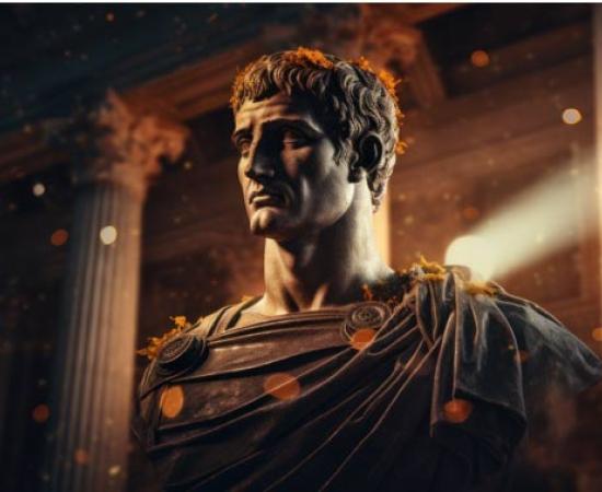 Caesar bust sculpture AI generated.	Source: NorLife/Adobe Stock