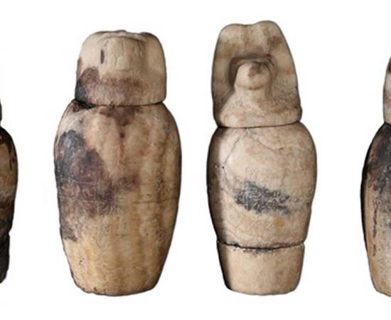 The conventional find of four canopic jars were buried at tomb TT391.