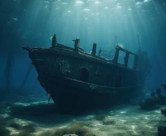 Representational image of the Cape Gelidonya shipwreck generated by AI. Source: Krtola / Adobe Stock