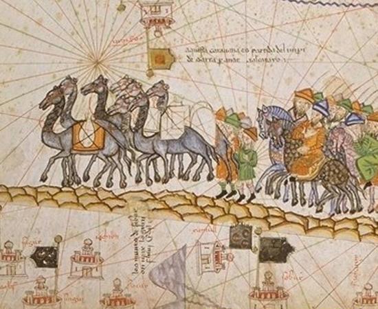 Caravan on the Silk Road (1380 AD). 