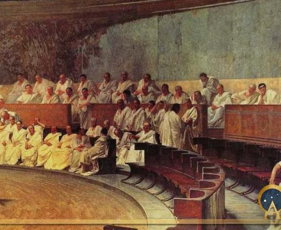Cicero Denounces Catiline in the Roman Senate by Cesare Maccari (1889) (Public Domain)