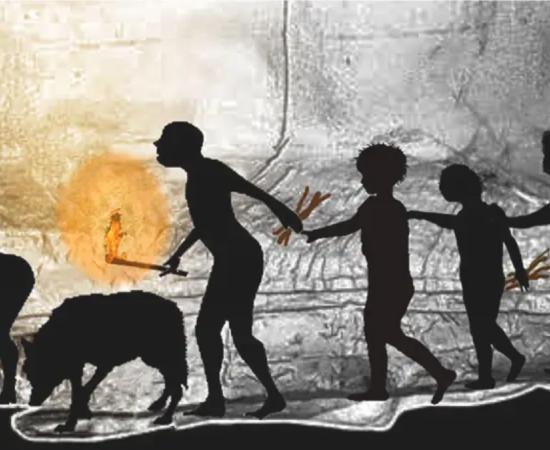 Reconstruction of the human group’s journey through Bàsura Cave