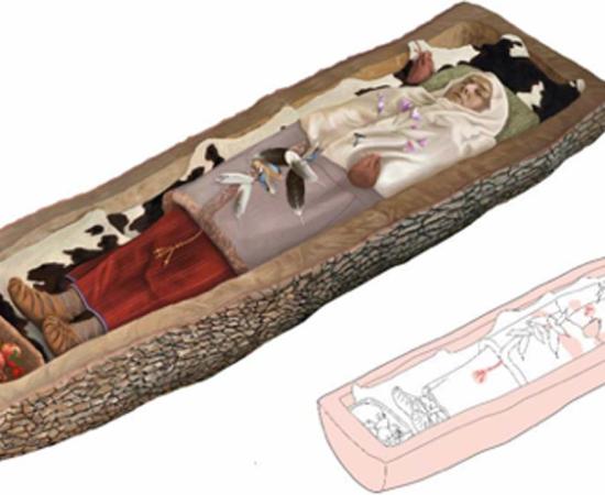 Reconstruction of the Celtic woman’s burial in a tree. Source: Zurich archaeology department