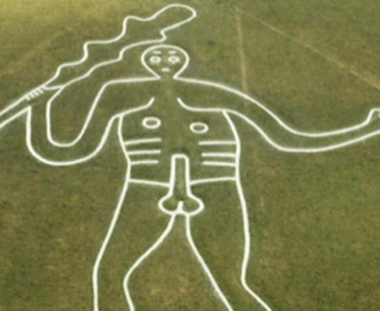 Aerial shot of the Cerne Abbas Giant.            Source: Dorset Council / CC BY-NC-SA 2.0