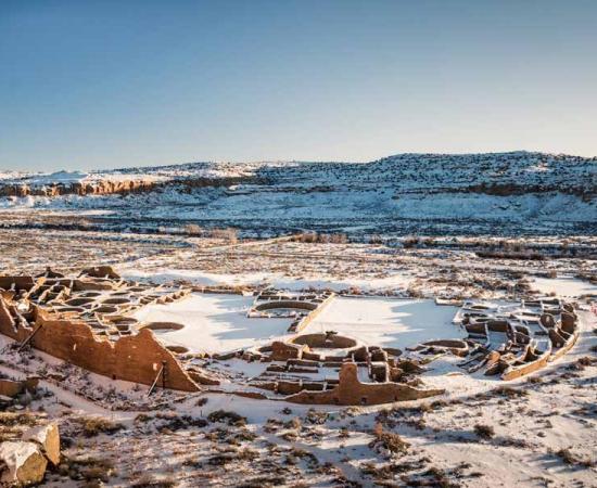 The remains of Pueblo Bonito, the largest of the Chacoan Great Houses in Chaco Canyon. Source: Viktor Posnov / Adobe Stock