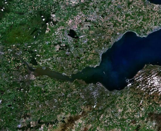 Satellite view of the Firth of Forth, the setting of the suspected wreck site. 