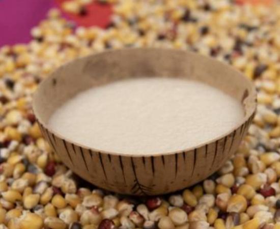 Bowl of Chicha de jora.