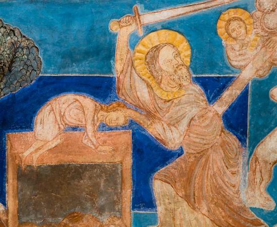 Abraham ready to sacrifice his son Isaac. Source: Stig Alenas / Adobe Stock.