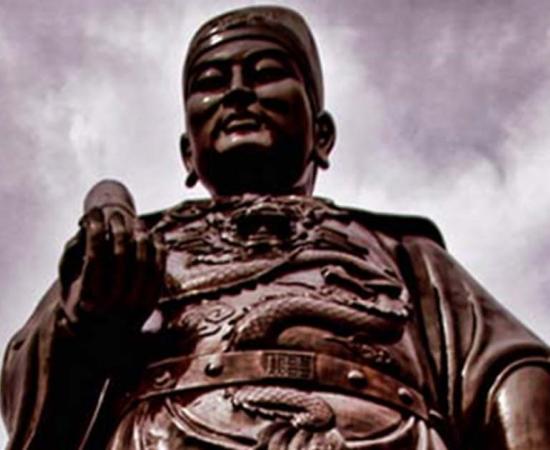 Detail of General Zheng He statue in Sam Po Kong temple, Semarang, Indonesia. 