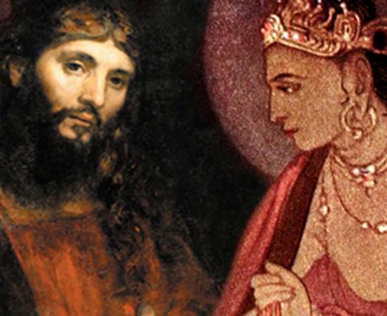 Rembrandt - Christ with Hands Folded (Public Domain), and Nivedita, Sister - the Departure of Siddhartha