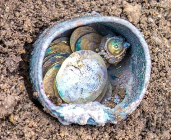 The rare hoard, which includes Christian coins, has been linked to "one of the most dramatic events in the history of Caesarea." 