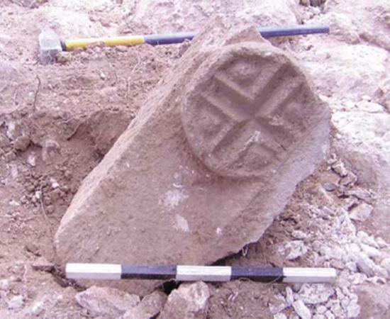 This lintel engraved with a cross was found during excavations at a Christian town in Galilee. Source: G. Cinamon & Y. Lerer