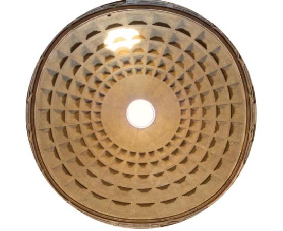 The Pantheon dome - made entirely out of concrete. 