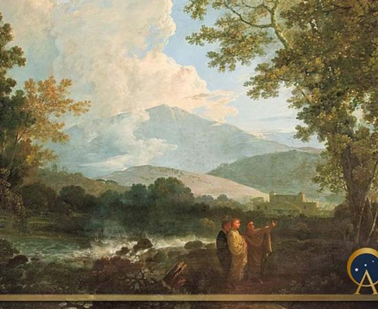 Cicero with his friend Atticus and brother Quintus, at his villa at Arpinum by Richard Wilson (1771) (Public Domain)