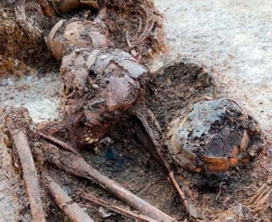 One of the 48 burials found at Cima de San José, along with an array of votive deposits. Source: INAH Tamaulipas Center
