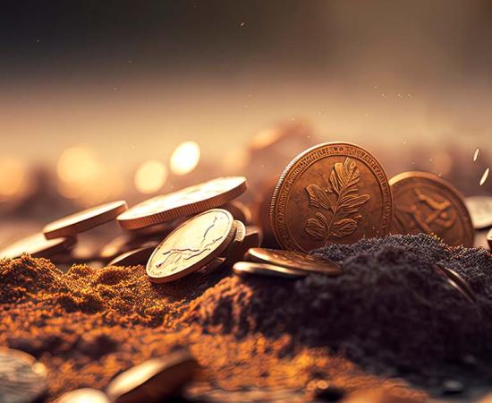 Representational image of gold coins in the ground. Source: QuietWord / Adobe Stock 
