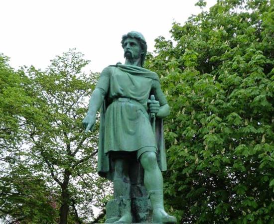 Statue of Rollo, Duke of Normandy in Ålesund, Norway. The Clameur de Haro is traditionally believed to have been a plea towards this ruler. 