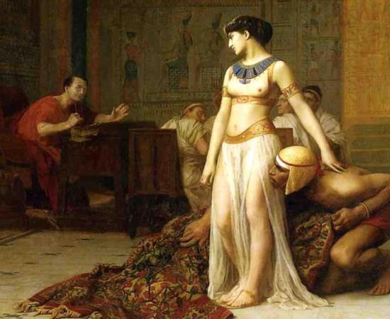 Cleopatra and Caesar (1866). Painting by Jean-Léon Gérôme. 