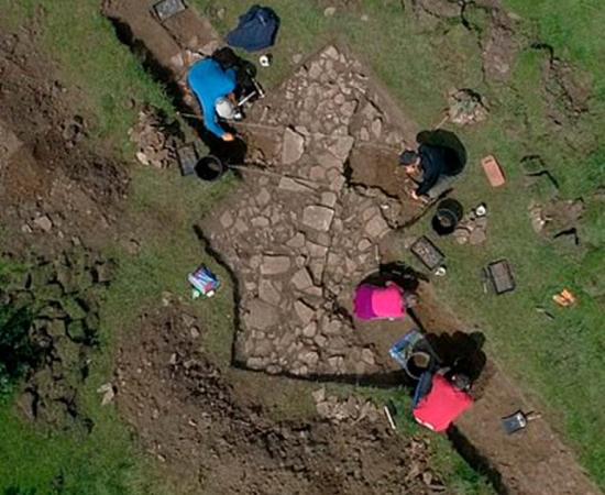Walls of the royal Tudor palace at Collyweston being excavated. Source: CHAPS