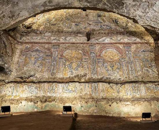 Mosaics uncovered in a recently discovered domus, or luxury home, near the Colosseum.        Source: Italian Ministry of Culture