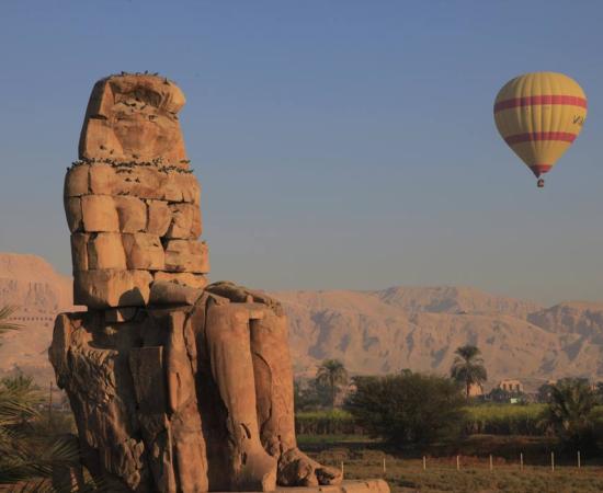 One of the iconic Colossi of Memnon statues.
