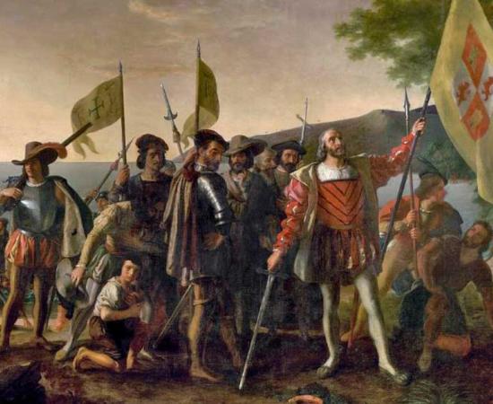 The landing of Columbus at the Island of Guanahaní, West Indies by John Vanderlyn, which was a success because the fake captain’s log kept the crew’s confidence up and prevented a mutiny. Source: John Vanderlyn / Public domain