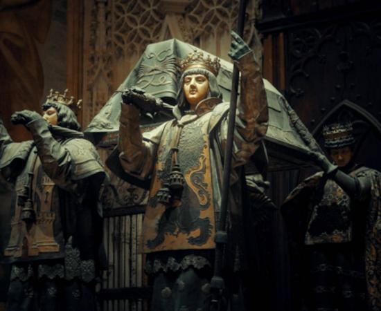 Tomb of Christopher Columbus in Seville Cathedral.