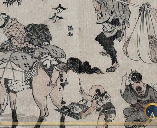 Caricatures by Katsushika Hokusai (Wellcome Images/Public Domain)