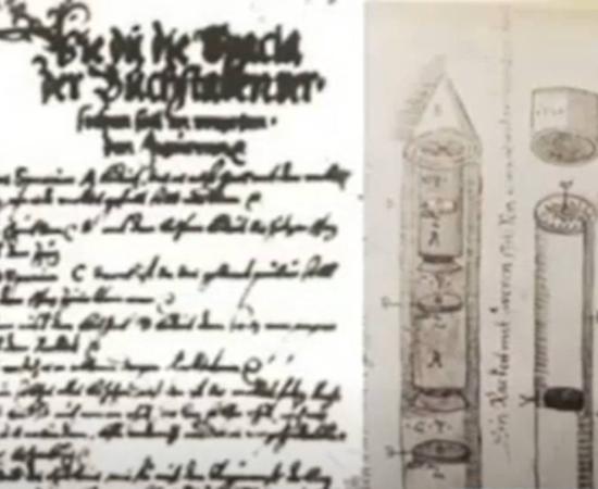 Conrad Hass manuscript rocket description page.