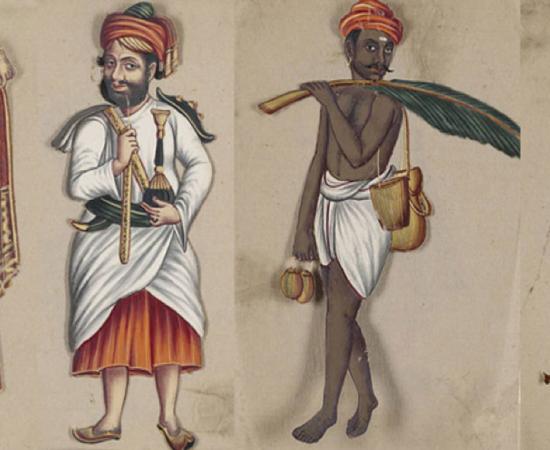 Images from the manuscript ‘Seventy-Two Specimens of Castes in India.